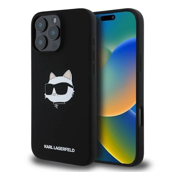 Coque - Karl Lagerfeld - Choupette - Flytande silikon - Kompatibel med MagSafe - iPhone 16 Pro Max Svart