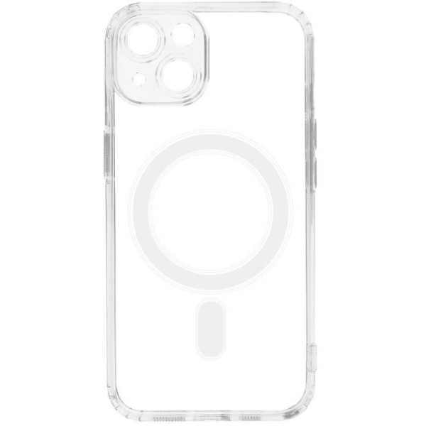 MagSafe Fodral för iPhone 14 Transparent, styv rygg, mjuk kontur Stötsäker Vit