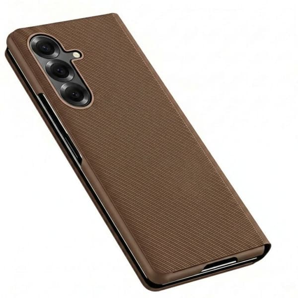 Etui til Galaxy Z Fold 8 Ultra med støtte i brunt aramidmateriale brun