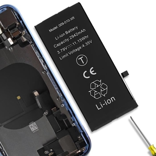 Akku Apple iPhone XR 2942mAh 100% yhteensopiva musta - Lithium Ion - 3,7 V Svart