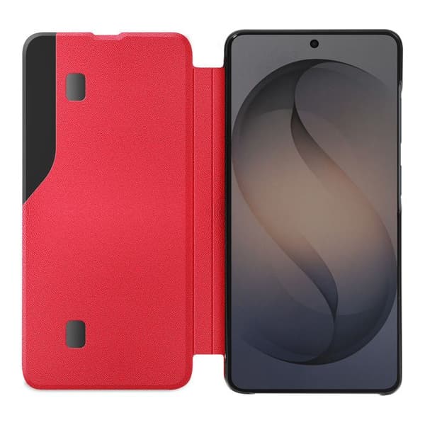 Flip Cover til Galaxy S26 Bi-Materiale Design med Støttefunktion Rød Röd