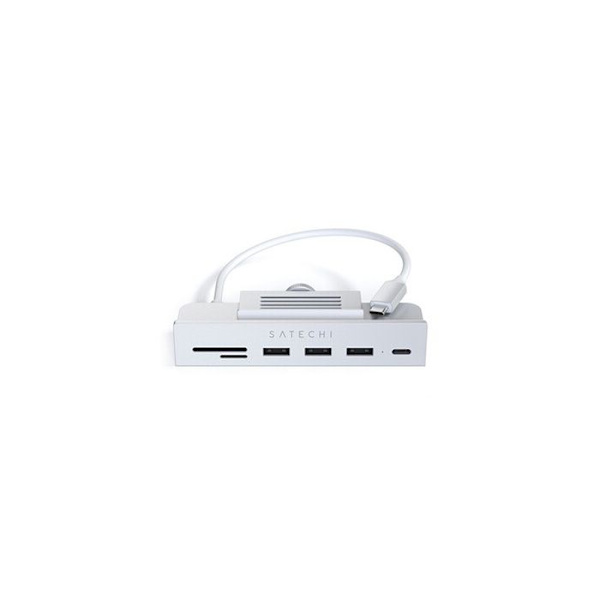 USB Hub - Satechi - ST-UCICHS - 6 Porttia - Kiinnitys iMac 24'' - Alumiini Hopea