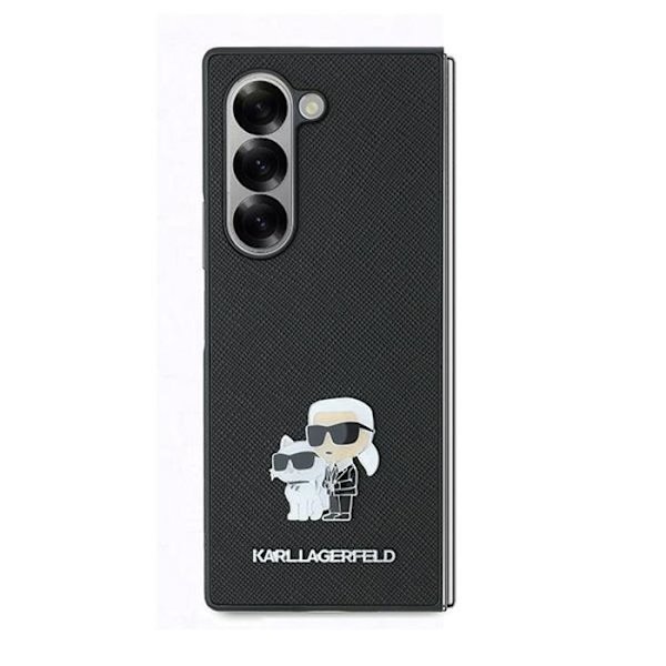 Fodral till Samsung Galaxy Z Fold6 - Karl Lagerfeld Saffiano (KLHCZFD6SAPKCNPK) - Karl&Choupette metallstift