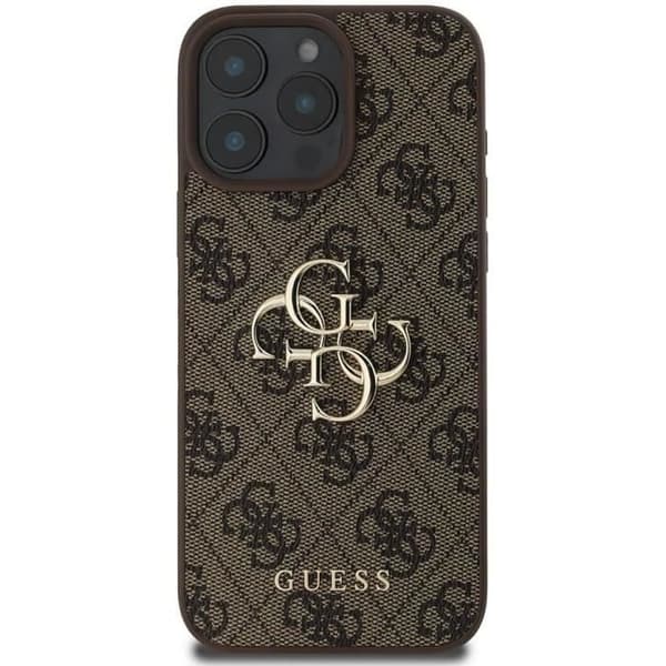 Coque - GUESS - iPhone 16 Pro - Logo 4G - Eco-læder - Holdbar beskyttelse Brun