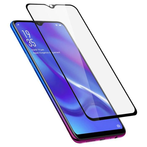 Filmbeskytter - Akashi - Oppo RX17 Neo - Hærdet Glas 9H - Fuld Beskyttelse - Ultra-Tynd Svart