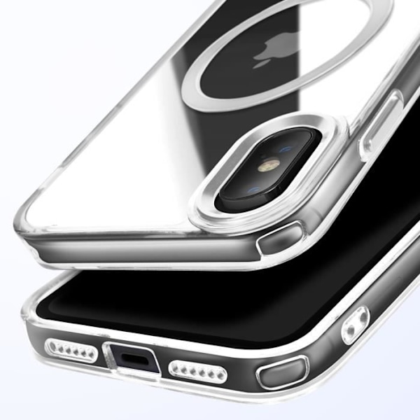 MagSafe-kuori iPhone XS:lle ja X:lle, kirkas tausta, hopea väri Grå