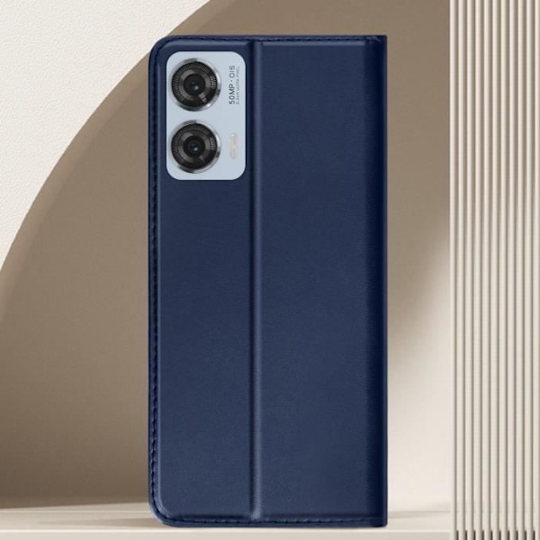 Smartphoneetui - AVIZAR - Motorola Edge 50 Fusion - Magnetlukning - Kortholder - Mørkeblå Blå