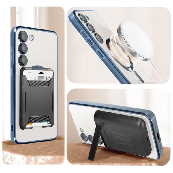 Skyddsfodral - AVIZAR - Samsung S23 Plus - Magnetring - Transparent - Mjuk Blå