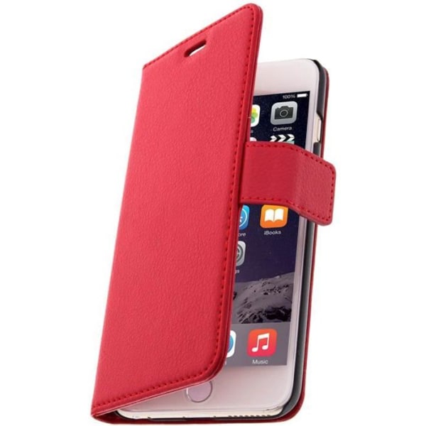 iPhone 6 Plus/6s Plus Fodral - Avizar - Röd - Ekologiskt läder - Mjuk skal - Magnetisk stängning Röd
