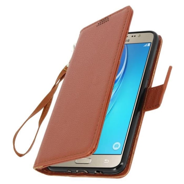 Housse Etui Folio - Samsung - Galaxy J5 2016 - Brun - Øko-læder - Støttefunktion kastanj