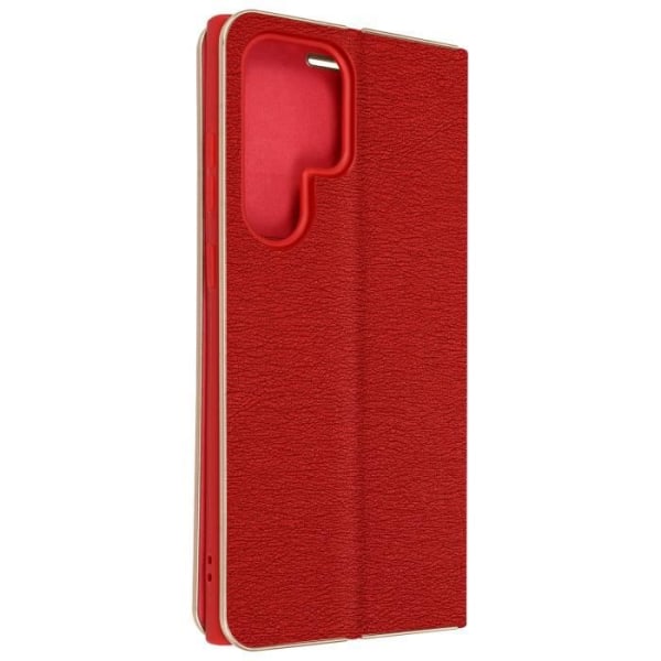 Fodral för Samsung Galaxy S23 Ultra korthållare och videostöd rött och guld