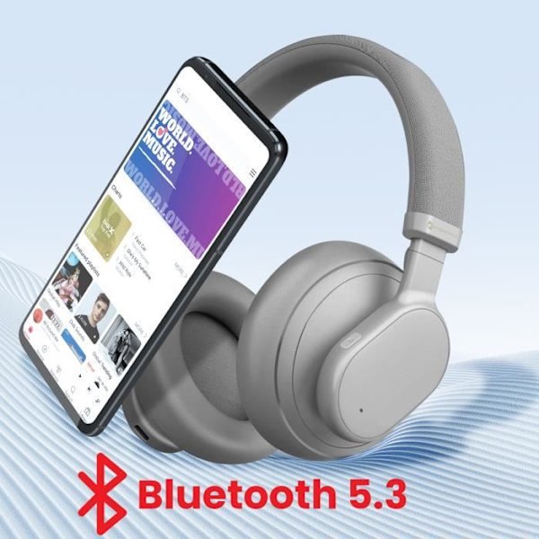 Bluetooth-hörlurar - FORCELL - Touch Beat - Brusreducering - 30 timmars batteritid - Grå Grå