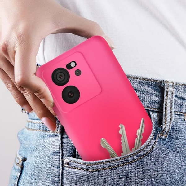 AVIZAR kotelo Xiaomi 13T:lle ja 13T Prolle - Puolijäykkä Soft-touch - Vaaleanpunainen Rosa