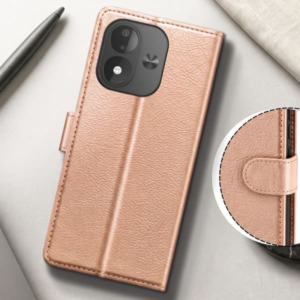 Plånboksfodral för Redmi Note 17 Serie Chesterfield med Stöd Roséguld Roséguld