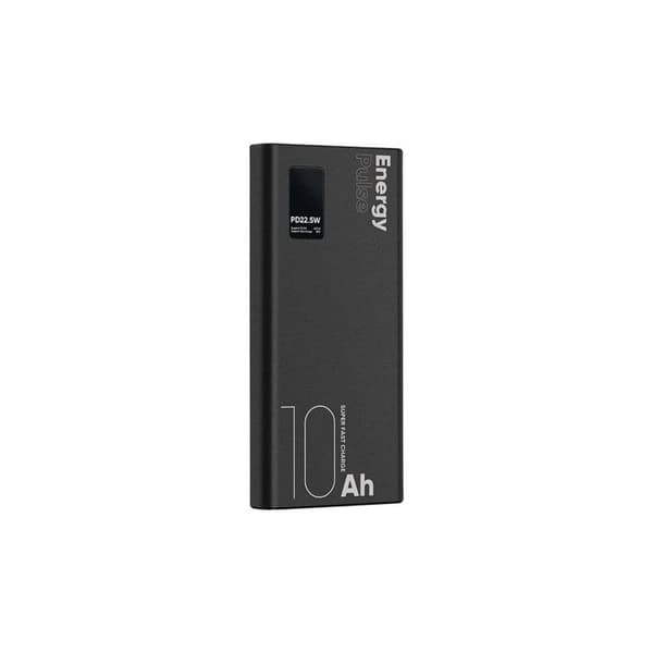 Powerbank 10000mAh EnergyPulse USB-A/USB-C PD 22,5W med Digitalt Display OBAL:ME Sort