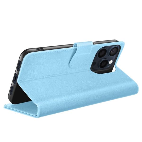 Plånboksfodral för iPhone 15 Pro med Stödfunktion och Magnetisk Flik Zanaé Ljusblå Blå