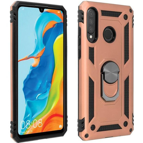 Coque - AVIZAR - P30 Lite - Bi-material - Roséguld - Videostativring Rose guld
