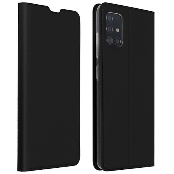 Hölster för Samsung Galaxy A51 - DUX DUCIS - Folio-fodral - Ekoskinn - Videostöd - Svart Svart