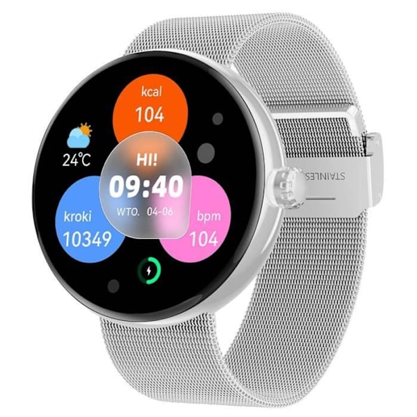 Connected Watch - Forever - Forevive 5 Fashion - Elegant - Sundhedssporing - Bluetooth-opkald Grå