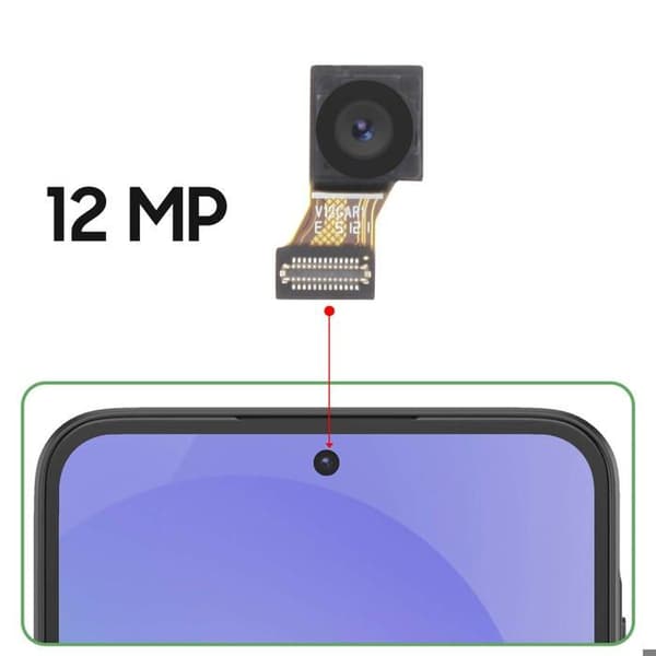 Ersättningsfrontkamera 12MP för Galaxy A36 Svart