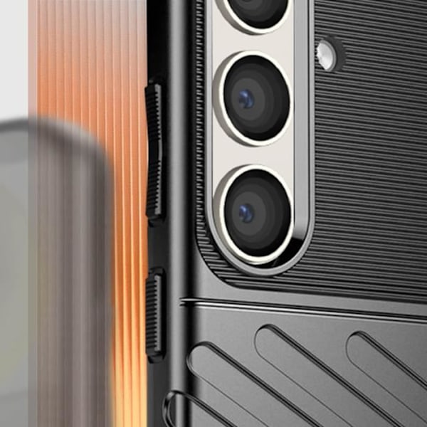 Pehmeä kotelo Samsung Galaxy S24 Plus -puhelimelle liukuestejuovainen design musta Svart