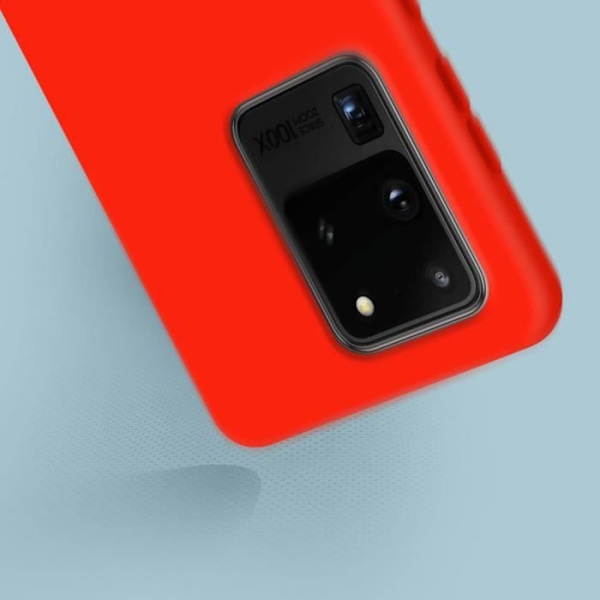 Galaxy S20 Ultra Puolijäykkä Soft Touch QI Yhteensopiva kotelo punainen Punainen