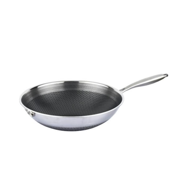 Wok pande 32 cm - GENERISK - Rustfrit stål - Non-stick - Induktionskompatibel - Holdbar