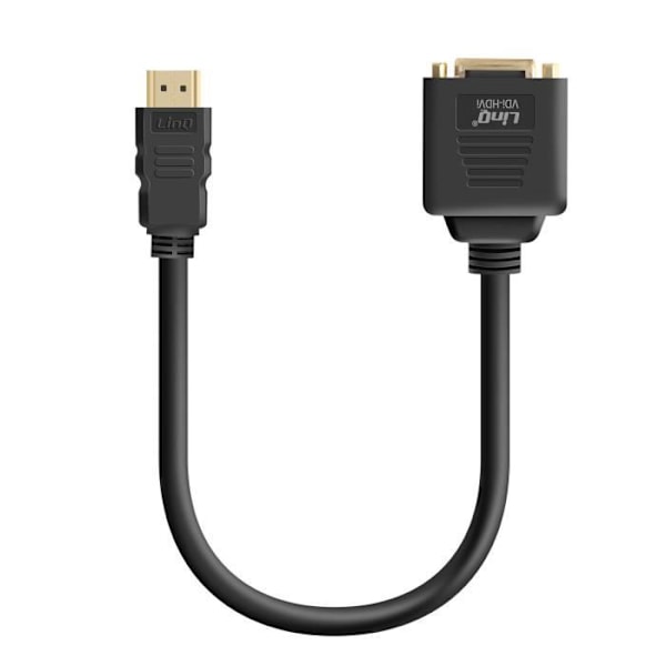 LinQ Compact HDMI han til DVI-D hun og HDMI hun adapter sort