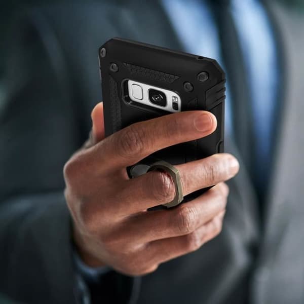 Coque - AVIZAR - Samsung Galaxy S8 - Bi materiale - Hold ring - Sort videostativ Svart