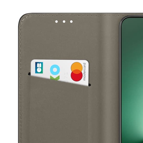 Honor Magic 8 Lite -kansio, jossa on korttipidike ja videotuki, musta Svart
