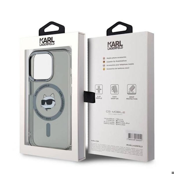 Coque MagSafe til iPhone 15 Pro IML med Choupette-motiv Karl Lagerfeld Sort Svart