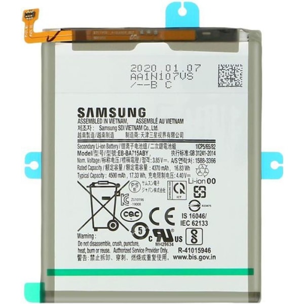 Internt batteri Samsung Galaxy A71 4500mAh Original EB-BA715ABY Svart Svart