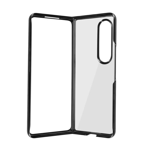 Samsung Z Fold 4 Case koko runko Kova läpinäkyvä takaosa Musta Chrome Edge Forcell