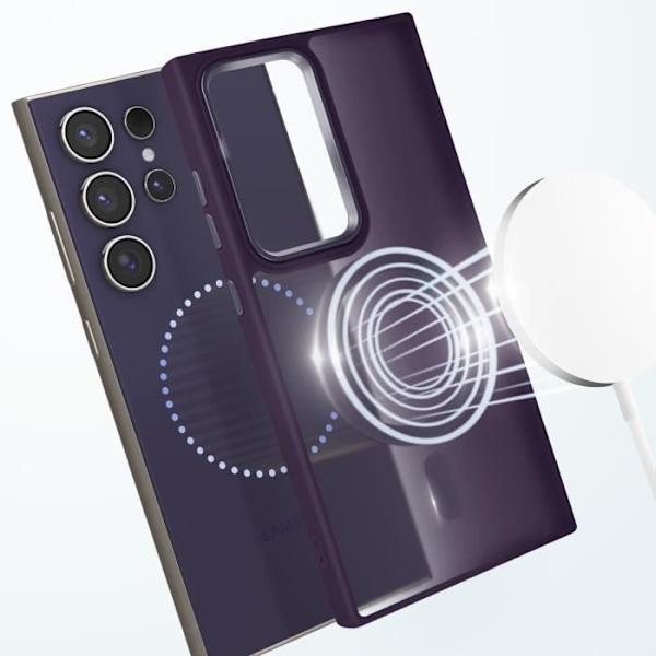 MagSafe-skal för Samsung Galaxy S24 Ultra Matt Frostad Bakgrund Lila Kant Lila