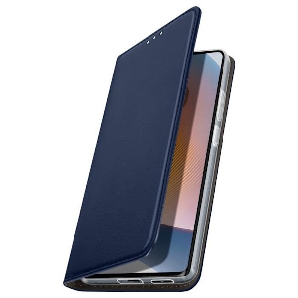 Smartphonefodral - AVIZAR - Motorola Edge 50 Fusion - Magnetisk flap - Kortfack - Mörkblå Blå