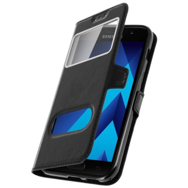 Cover til Samsung Galaxy A3 2017 Dobbeltvinduesetui Silikone Gel Shell - sort