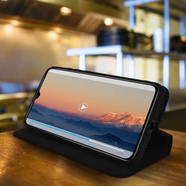 Cover - AVIZAR - Mi 9 Lite - Eco-læder - Stand funktion - Magnetisk klap Svart