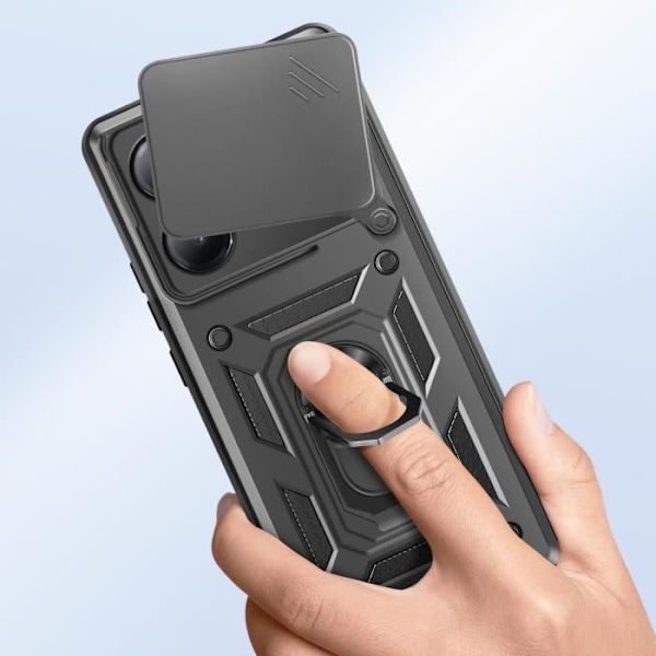Coque varten Xiaomi Redmi Note 14 5G Magneettisormus Kameransuoja Musta Svart