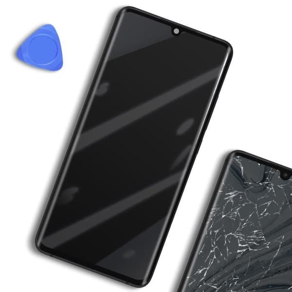LCD-skærm - Xiaomi - Mi Note 10 / 10 Pro - Sort - Touchscreen - Forudmonteret chassis Svart