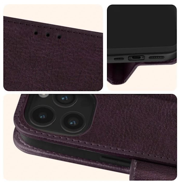 Etui til iPhone 15 Pro Max - AVIZAR - Chesterfield - Lilla - Videosupportfunktion - Pung Lila