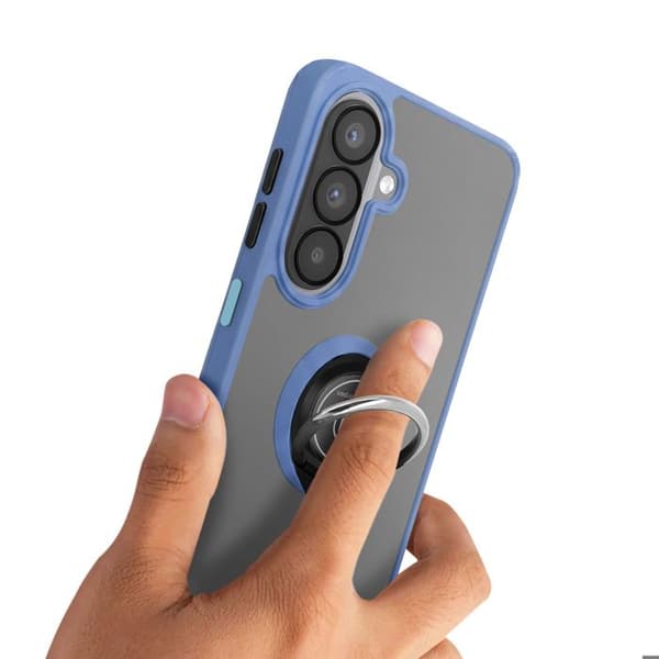 Coque Ring för Samsung Galaxy A57 Förstärkt Skydd med Magnetisk Ring Blå Blå
