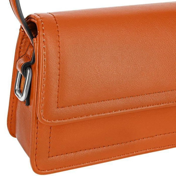 Crossbody-håndtaske i imiteret læder - Galantry - Brun - Lille taske med rum og inderlomme kastanj