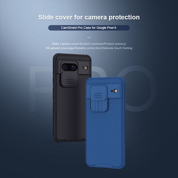 Nillkin Musta Kovakotelo CamShield Pro Liukuva Google Pixel 8 Ultra varten Svart