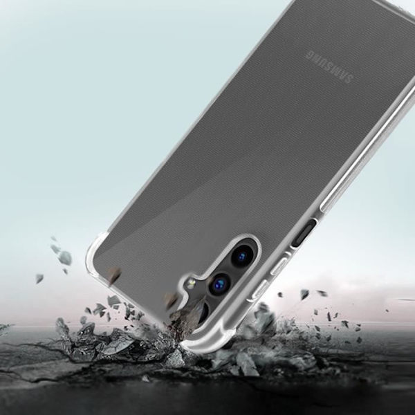 Taske til Samsung A14 5G - AVIZAR - Silikone Gel - Forstærkede hjørner - Gennemsigtig Transparent