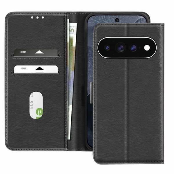 Pungetui til Pixel 11 Pro XL Chesterfield-serien med Støttefunktion Sort Svart