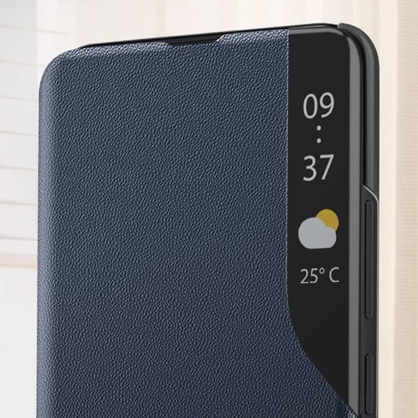 Folio-etui til Xiaomi Redmi Note 14 Pro Plus med videostøtte i natblå Blå