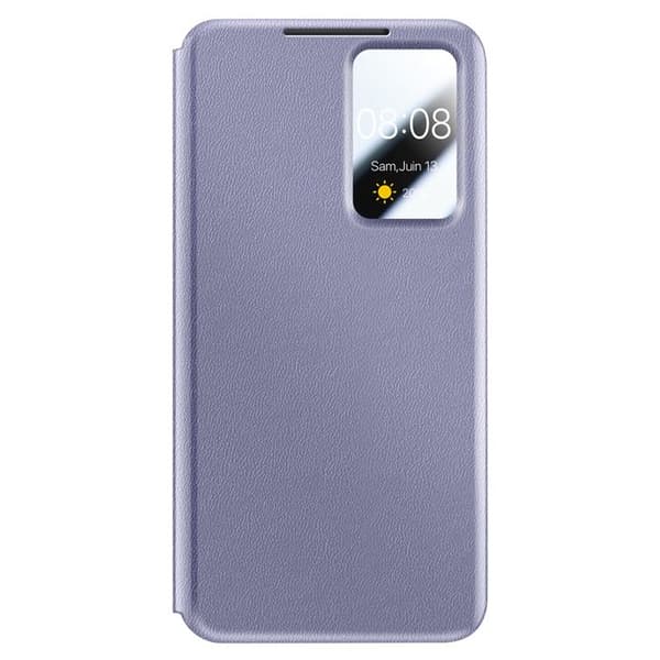 Galaxy A37:n kotelo Smart View -ikkunalla ja korttipaikalla, harmaa laventeli Grå