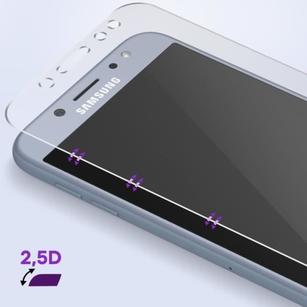 Okrossbart glas för Samsung J7 2017 Livstidsgaranti Force Glass klar Vit