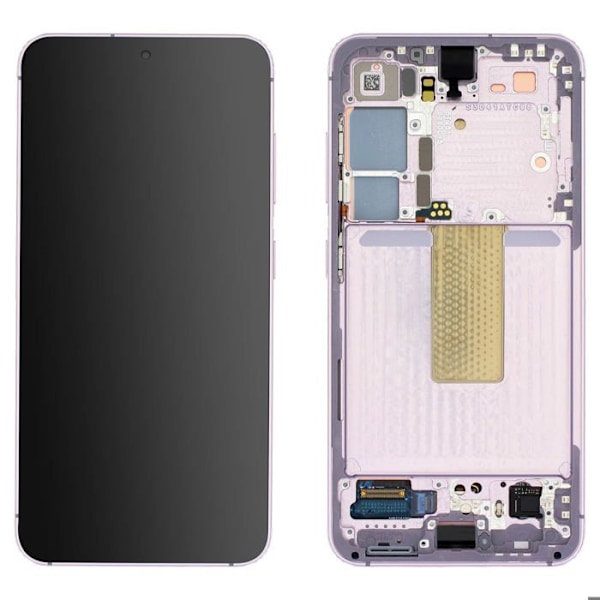 Officiell komplett skärm för Samsung S23 Plus Touch Glass och lavendelchassi Lila