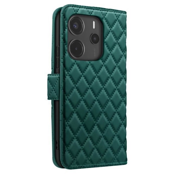Fodral för Redmi Note 14 4G Plånbok Diagonal Mönster Grön Grön